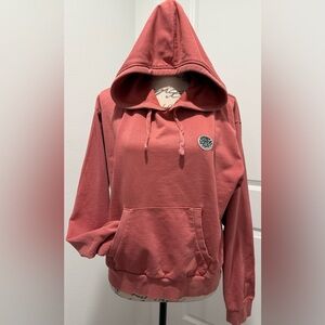 Vintage Rip Curl Women's Dusty Rose Hoodie Sweater